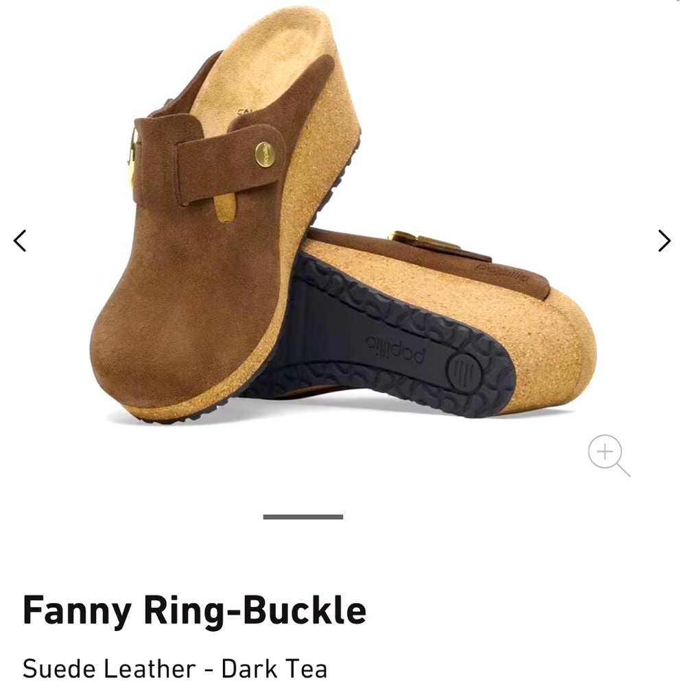 NWT/NIB BIRKENSTOCK RING BUCKLE WEDGE EU37/6-6.5  Dark tea